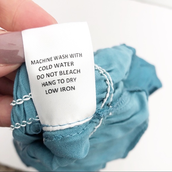 Olivaceous Crop Top Y2K Teal Blue Ruffle Sleeveless - Picture 7 of 13